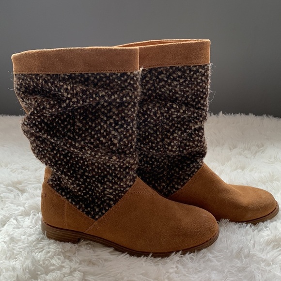 Toms Brown Heeled Fall Moto Boots - Picture 1 of 11